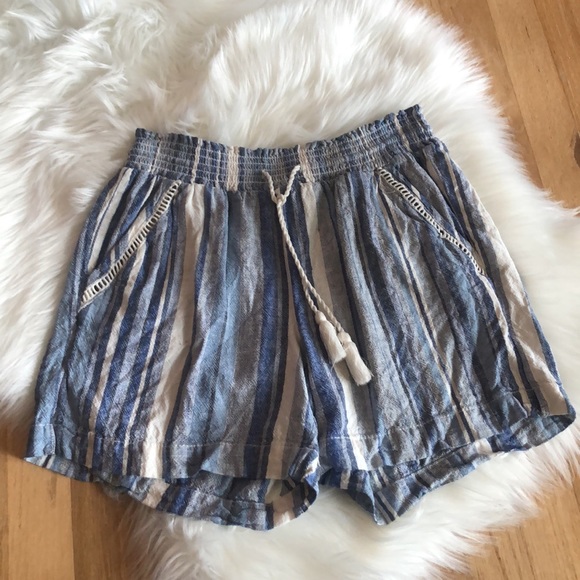 Briggs New York Pants - Briggs striped linen blend shorts